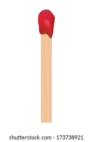 Realistic red matches on white