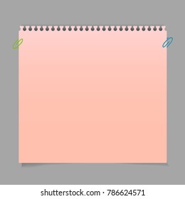 Realistic red memo stickers with shadow and curled corner mockup. Vector sticky notes paper sheets templates, reminders. Vector illustration stock vector.