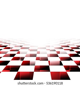 Realistic Red Mirror Chess Background. 3D Vector Illustration