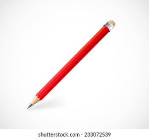 Realistic red pencil vector