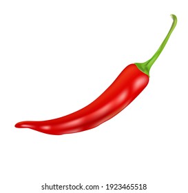realistic red pepper on transparent background. high quality vector 