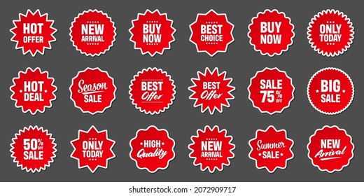 Realistic Red Price Tags Collection Special Stock Vector (Royalty Free ...