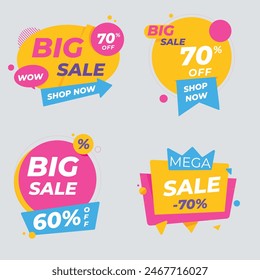 Realistic red price tags collection. Special offer or shopping discount label. Retail paper sticker. Promotional sale badge. Vector illustration.