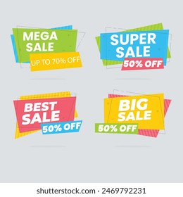 Realistic red price tags collection. Special offer or shopping discount label. Retail paper sticker. Promotional sale badge. Vector illustration.