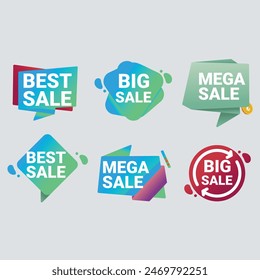 Realistic red price tags collection. Special offer or shopping discount label. Retail paper sticker. Promotional sale badge. Vector illustration.