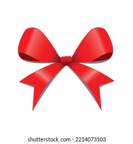 Realistic red ribbon isolated on white