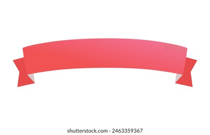Realistic red ribbon Isolated on white background.