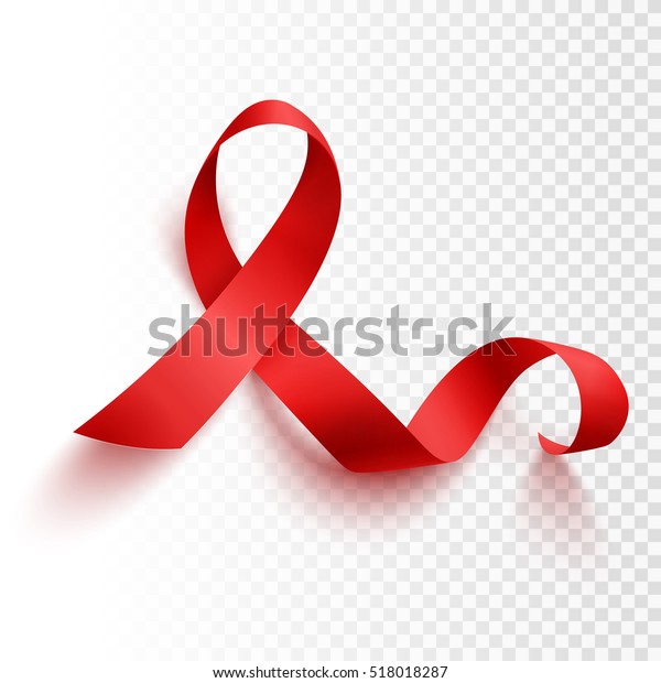 Realistic Red Ribbon World Aids Day Stock Vector Royalty Free 518018287