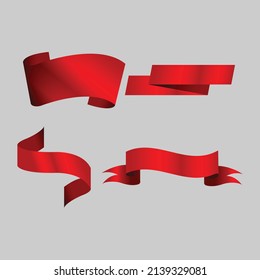 conjunto de colecciones de cintas rojas realistas