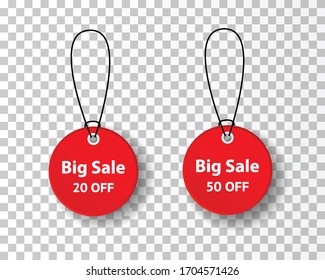 Realistic red sale tags Vector