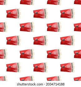 Realistic red show ticket pettern. Vector illustration.