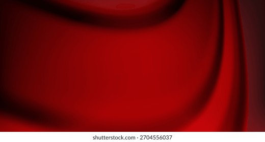 Realistische rote Seide, Draufsicht, Vektorhintergrund. Elegante und weiche königliche Kulisse von glänzender fließender Oberfläche. Rotes, luxuriöses Hintergrunddesign. Vektorgrafik.