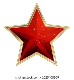  Realistic red star isolate on white background. 3D icon Realistic Design. Vector illustration