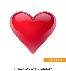 Realistic red valentine heart. Vector illustration