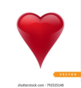 Realistic red valentine heart. Vector illustration