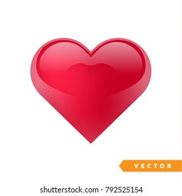 Realistic red valentine heart. Vector illustration