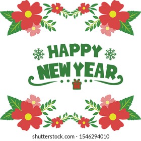 Realistic red wreath frame, for card wallpaper happy new year. Vector
