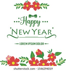 Realistic red wreath frame, for card wallpaper happy new year. Vector