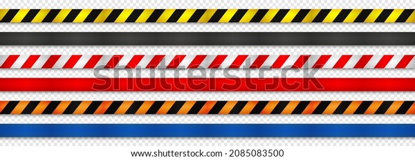 Realistic red, yellow, orange retractable caution
belt. Crowd control strap barrier. Queue lines. Restriction border
and danger tape.
