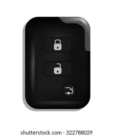 Realistic Remote Key Car Isolated on White