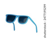 Realistic render sunglasses isolated on white background. 3D concept cartoon Sun glasses. Vector illustration