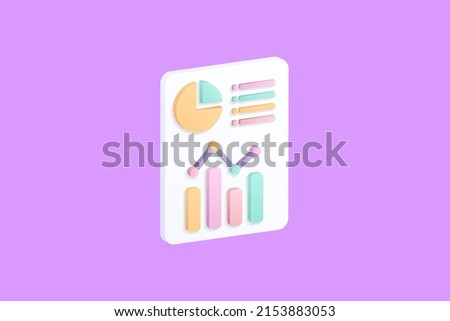 Realistic report 3d icon design illustrations. Annual, statistics, growth, notepad, financial vector design concept
