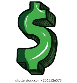 Realistic representation of a green dollar bill, highlighting economic stability 