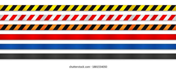 Realistic retractable caution belt. Crowd control strap barrier. Queue lines. Restriction border and danger tape.