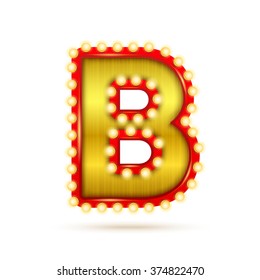 Realistic Retro Alphabet Letter B Stock Vector (Royalty Free) 374822470 ...