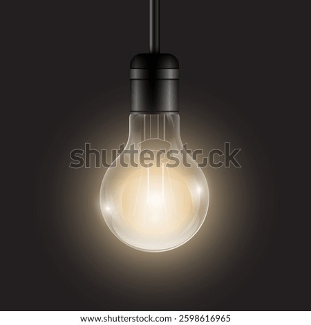 Realistic retro light bulb. Decorative vintage design edison lightbulb. vector illustration