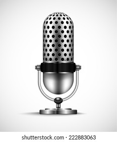 Realistic retro microphone.