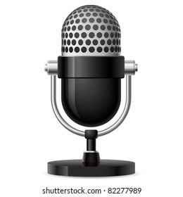 Realistic retro microphone number two. Illustration on white background for design