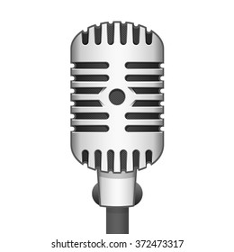 Realistic retro microphone. Vector illustration iron microphone in a realistic style.