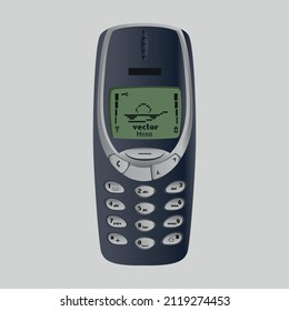 Realistic Retro Mobile Phone From 90s. Vector Illustration