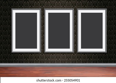 Realistic retro picture frames vector set, illustration background