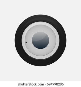 Realistic retro wheel isolated
