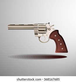 Realistic revolver icon