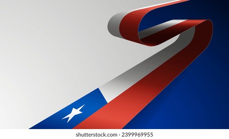 Realistischer Bandhintergrund mit Flagge von Chile. Ein Effekt für die Verwendung, die Sie daraus machen wollen.