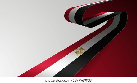 Realistic ribbon background with flag of Egypt. An element of impact for the use you want to make of it.