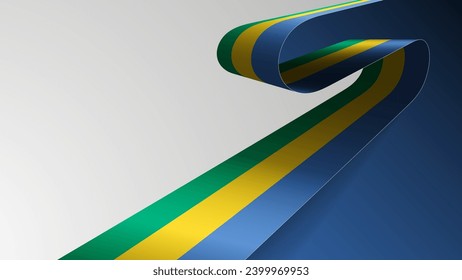 Realistic ribbon background with flag of Gabon. An element of impact for the use you want to make of it.
