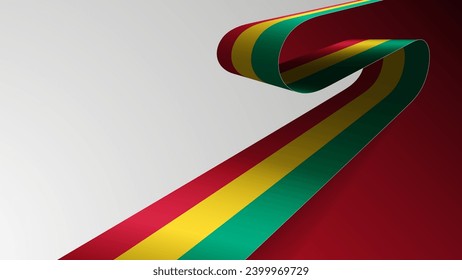 Realistic ribbon background with flag of Guinea. An element of impact for the use you want to make of it.