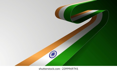Fondo de cinta realista con bandera de la India. Un elemento de impacto para el uso que desea hacer de él.