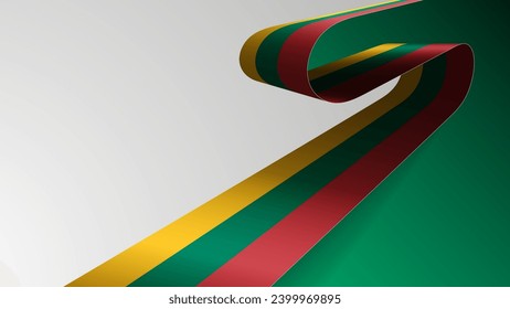 Realistic ribbon background with flag of Lithuania. An element of impact for the use you want to make of it.