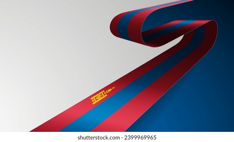 Fondo de cinta realista con bandera de Mongolia. Un elemento de impacto para el uso que desea hacer de él.