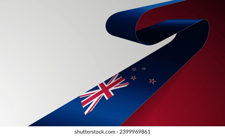 Realistic ribbon background with flag of Newzealand. An element of impact for the use you want to make of it.