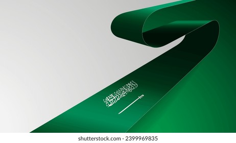 Realistic ribbon background with flag of SaudiArabia. An element of impact for the use you want to make of it.