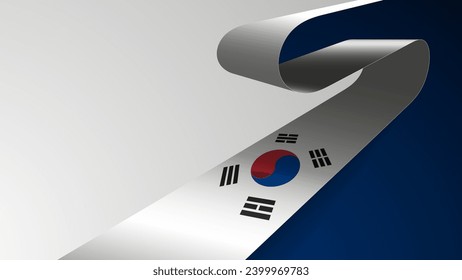 Fondo de cinta realista con bandera de Corea del Sur. Un elemento de impacto para el uso que desea hacer de él.