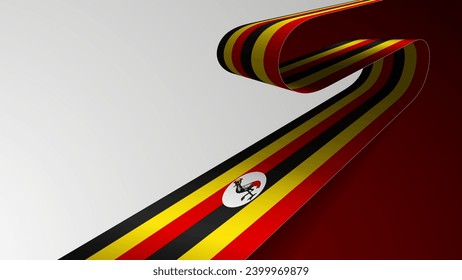 Fondo de cinta realista con bandera de Uganda. Un elemento de impacto para el uso que desea hacer de él.