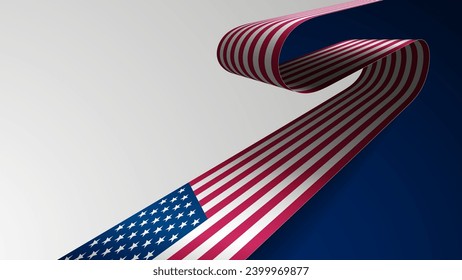 Realistic ribbon background with flag of Usa. An element of impact for the use you want to make of it.