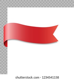 Realistic ribbon or banner on white background. Vector illustration